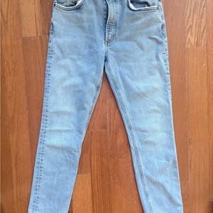 AGOLDE Willow High Rise Slim Jeans Size 27 Raw Hem Light Wash